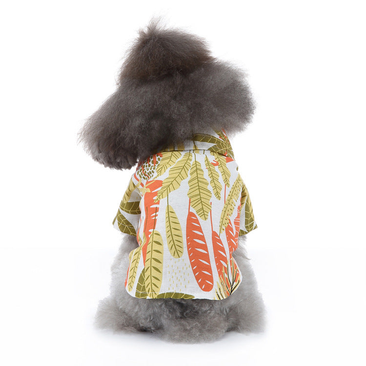 Hawaiian Pet Dog Lapel T-Shirts