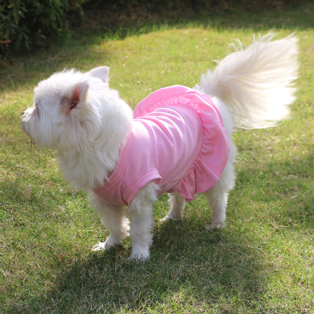 Soft Blank Dog Skirt Puppy Shirts Pet Dress