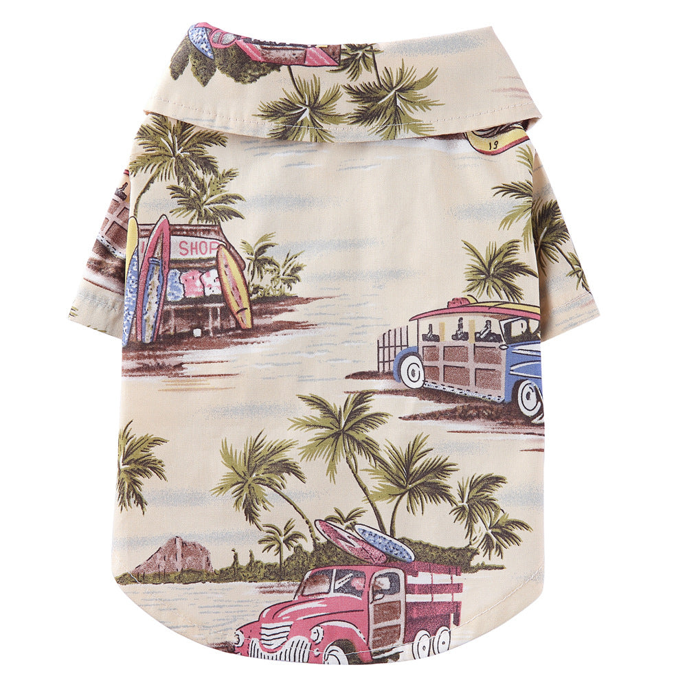 Hawaiian Pet Dog Lapel T-Shirts