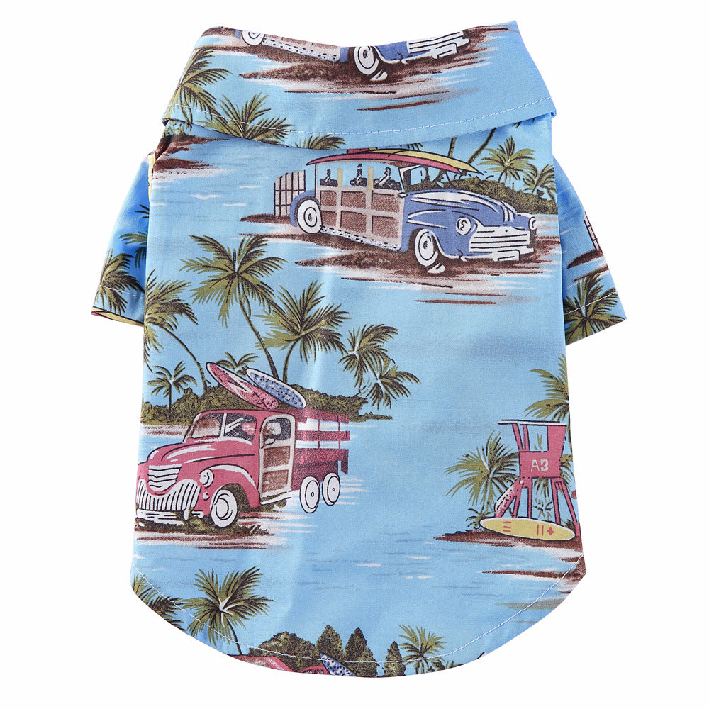 Hawaiian Pet Dog Lapel T-Shirts