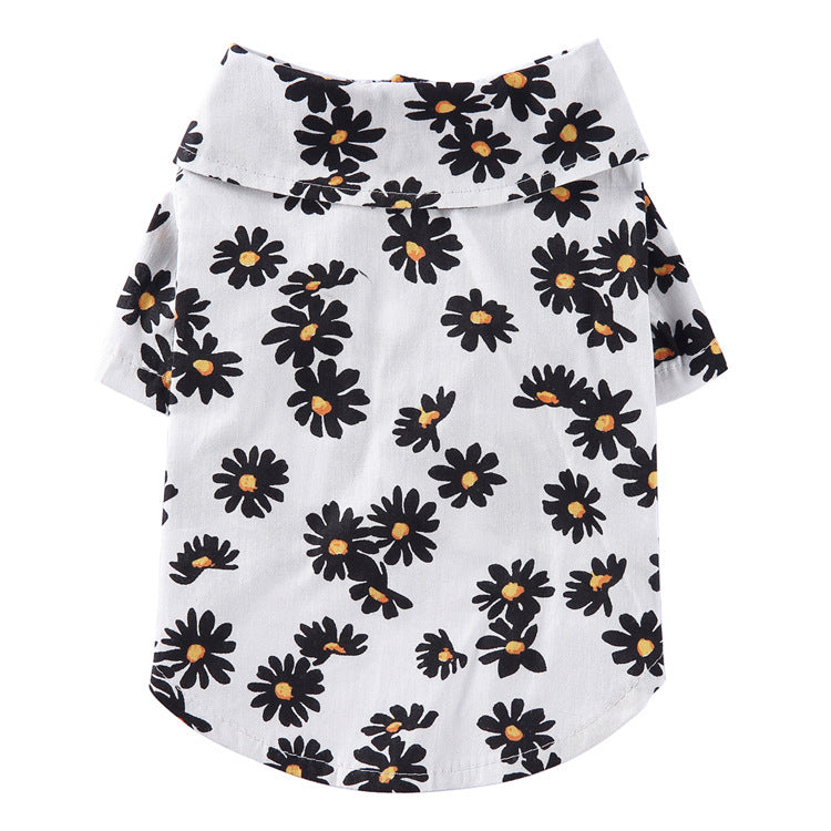 Hawaiian Pet Dog Lapel T-Shirts