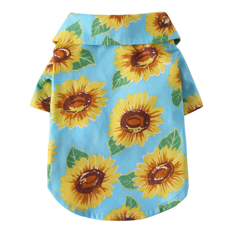 Hawaiian Pet Dog Lapel T-Shirts