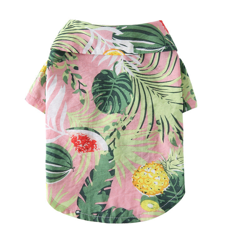 Hawaiian Pet Dog Lapel T-Shirts