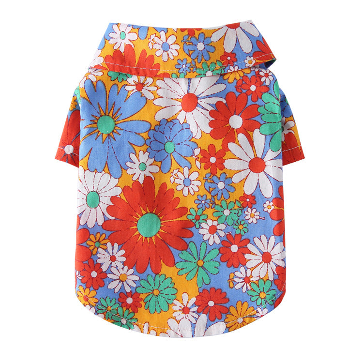 Hawaiian Pet Dog Lapel T-Shirts