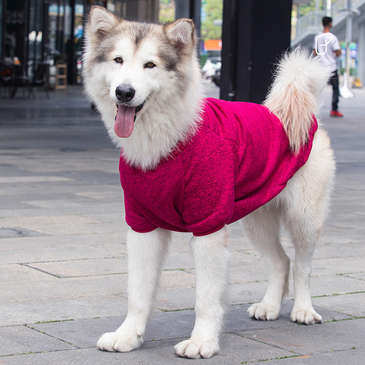 Soft Sweatshirt Pet Clothes for Large Plain Dogs