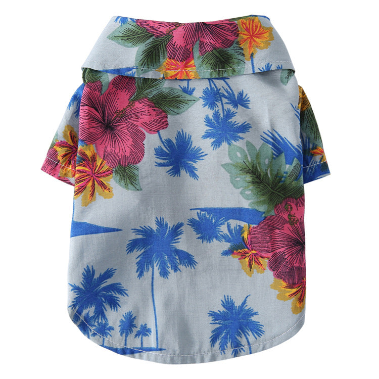 Hawaiian Pet Dog Lapel T-Shirts
