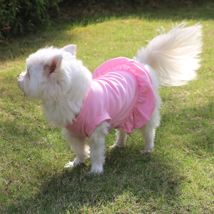 Soft Blank Dog Skirt Puppy Shirts Pet Dress