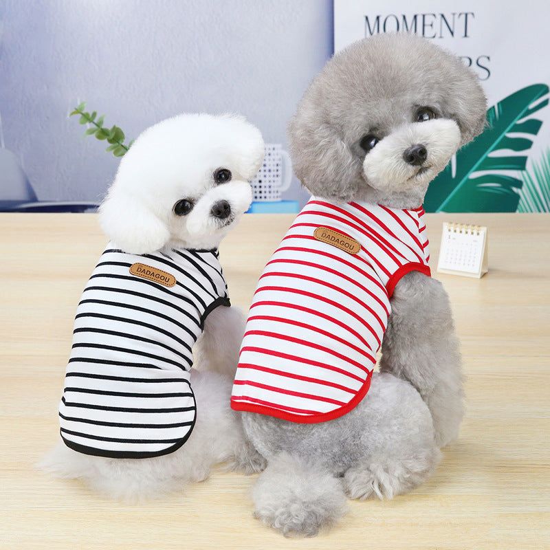 Colorful Dog Vest Dog Striped T-Shirt