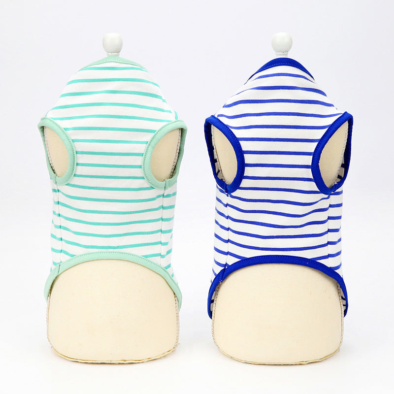 Colorful Dog Vest Dog Striped T-Shirt