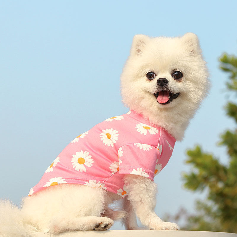 Dog Summer Cute Floral Shirts Clothes