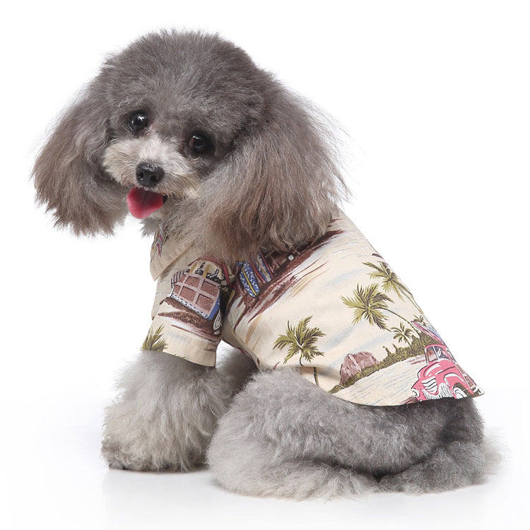 Hawaiian Pet Dog Lapel T-Shirts
