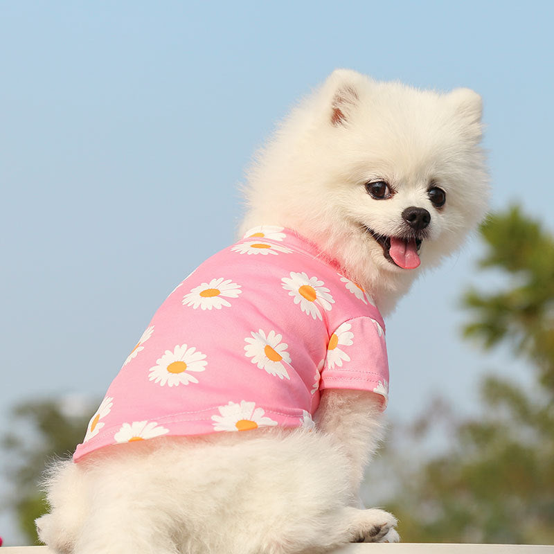 Dog Summer Cute Floral Shirts Clothes