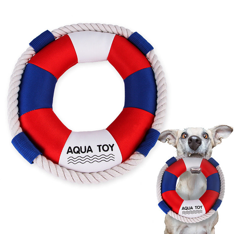 Life Ring Navy Dog Squeaky Toys