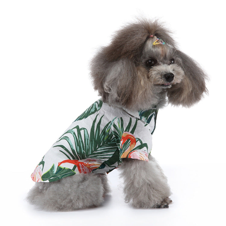Hawaiian Pet Dog Lapel T-Shirts