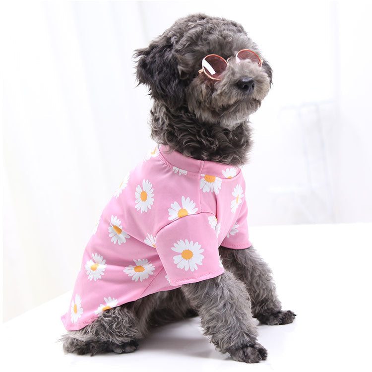 Dog Summer Cute Floral Shirts Clothes