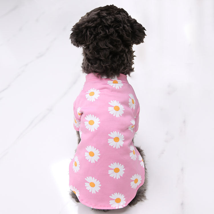 Dog Summer Cute Floral Shirts Clothes