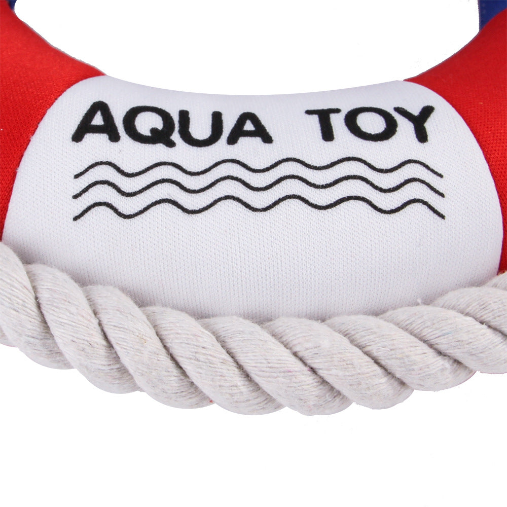 Life Ring Navy Dog Squeaky Toys