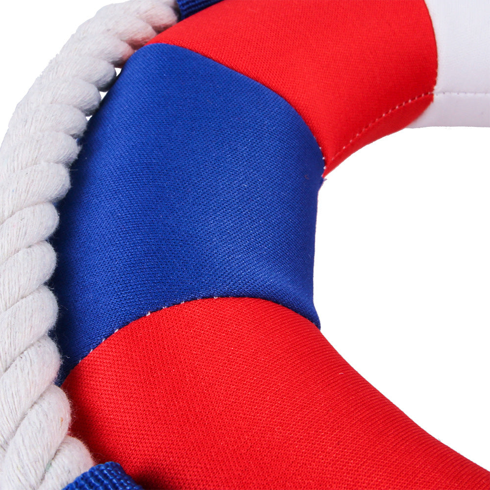 Life Ring Navy Dog Squeaky Toys