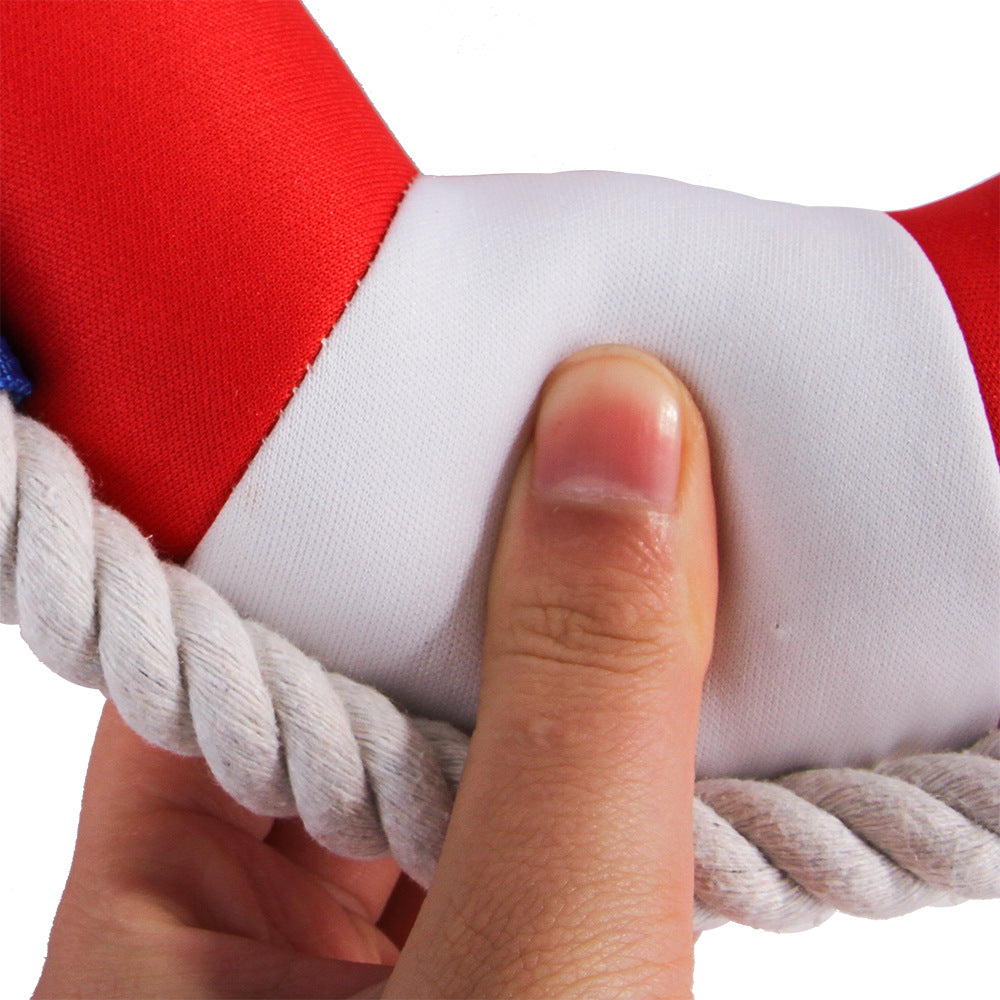 Life Ring Navy Dog Squeaky Toys