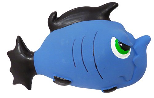 Stuffed Latex Angry Blue Fish | 7.5 Inch