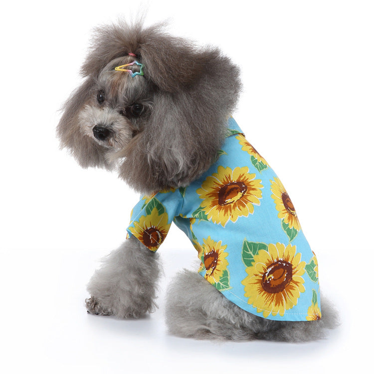 Hawaiian Pet Dog Lapel T-Shirts
