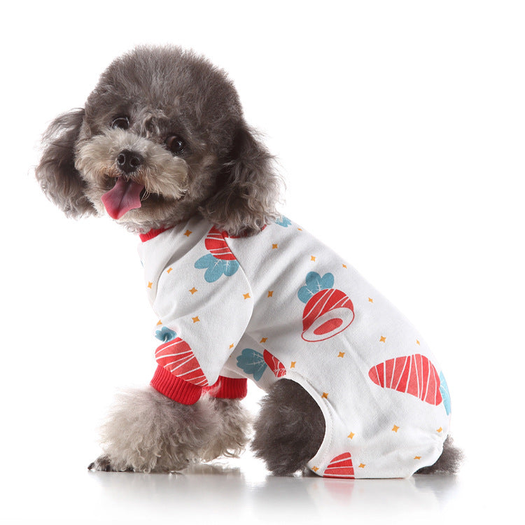 Puppy Clothes Soft Dog Pajamas Pet Jumpsuits