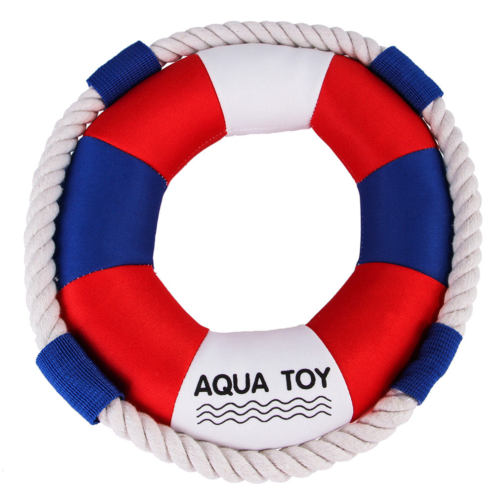 Life Ring Navy Dog Squeaky Toys