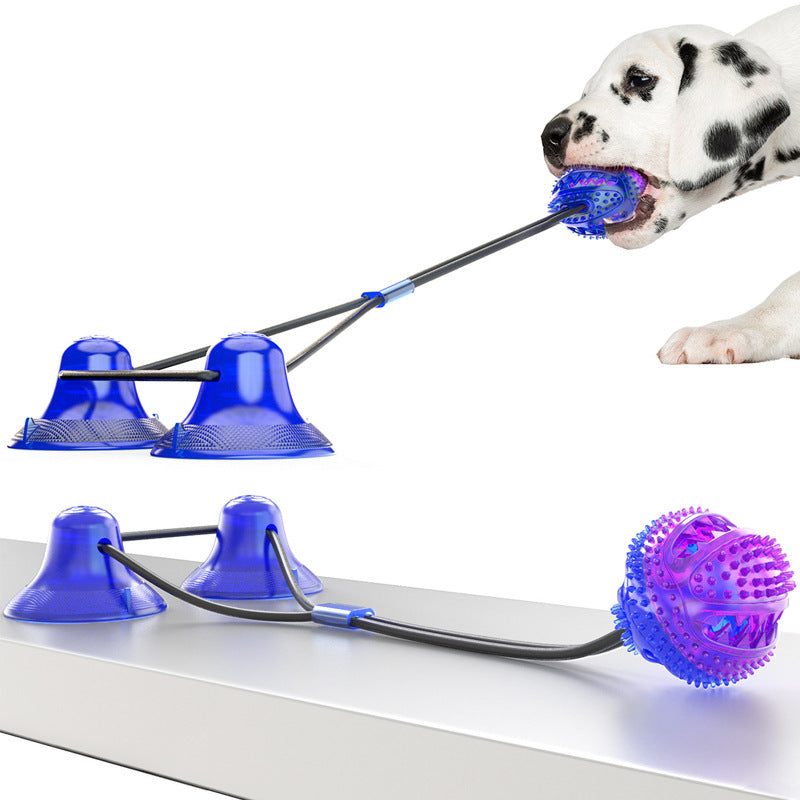 Dog Rope Pull Toy double Suction Cup Chew Tug Toys
