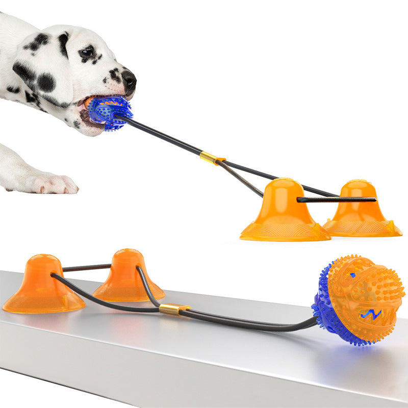 Dog Rope Pull Toy double Suction Cup Chew Tug Toys