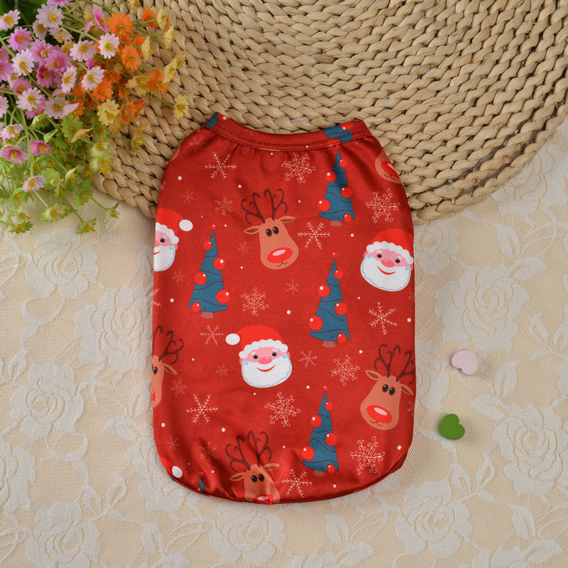Christmas Pet Vest Shirt Dog Apparel Clothes