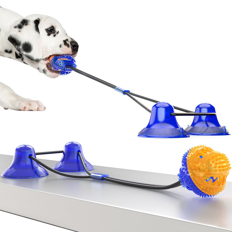 Dog Rope Pull Toy double Suction Cup Chew Tug Toys