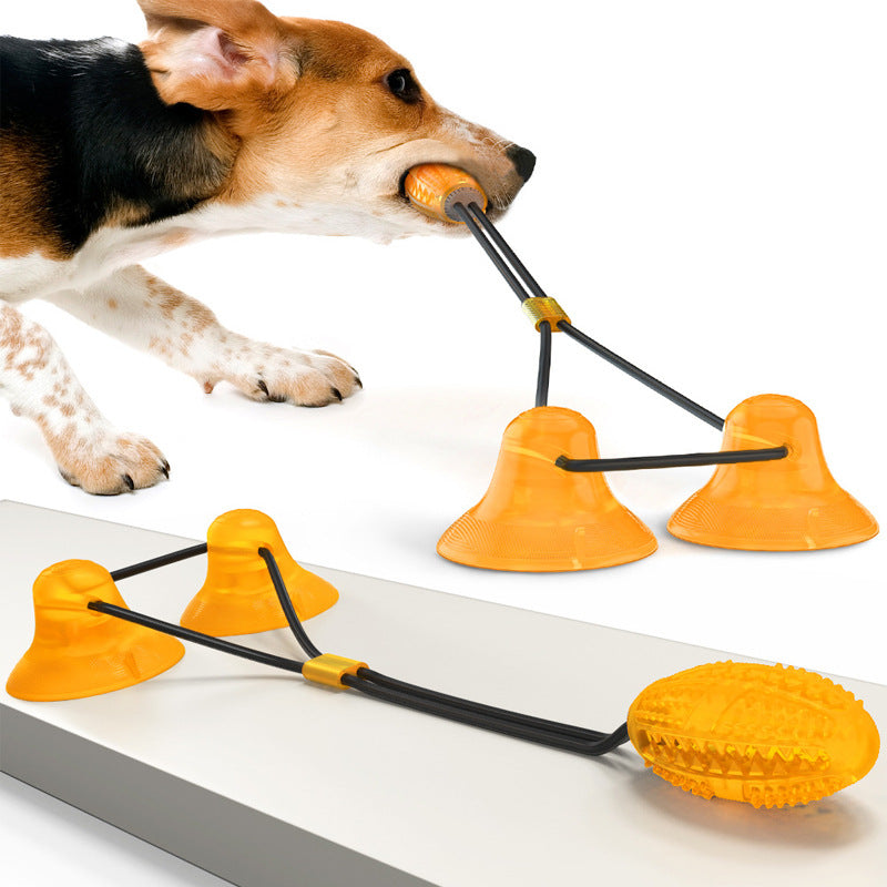 Dog Rope Pull Toy double Suction Cup Chew Tug Toys